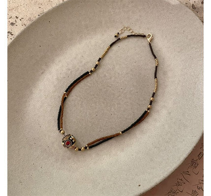 Cord Pendant / Choker Bead Bracelet
