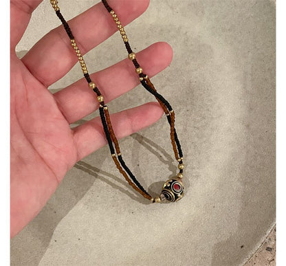 Cord Pendant / Choker Bead Bracelet