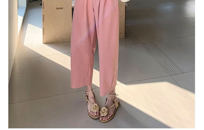 High Waist Plain Harem Pants