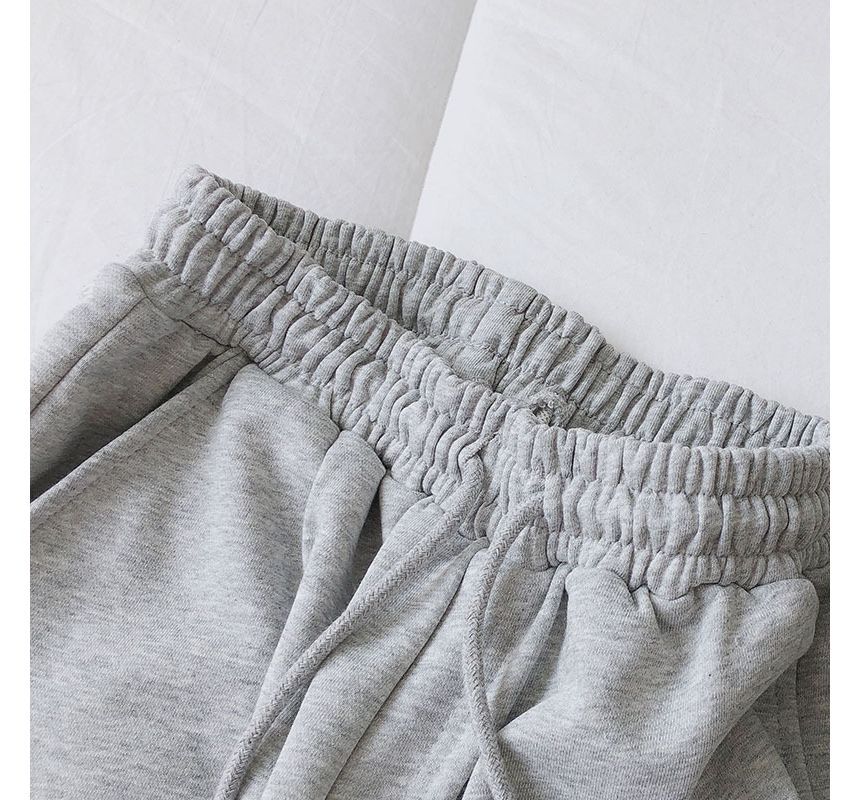Shorts Label High Applique Waist Plain
