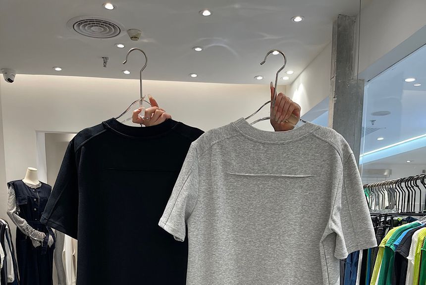 Plain Dress T-Shirt Neck Short-Sleeve Crew Midi