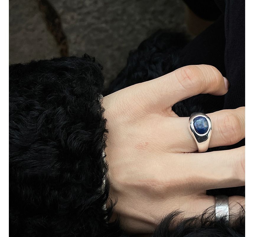 Faux Gemstone Alloy Open Ring