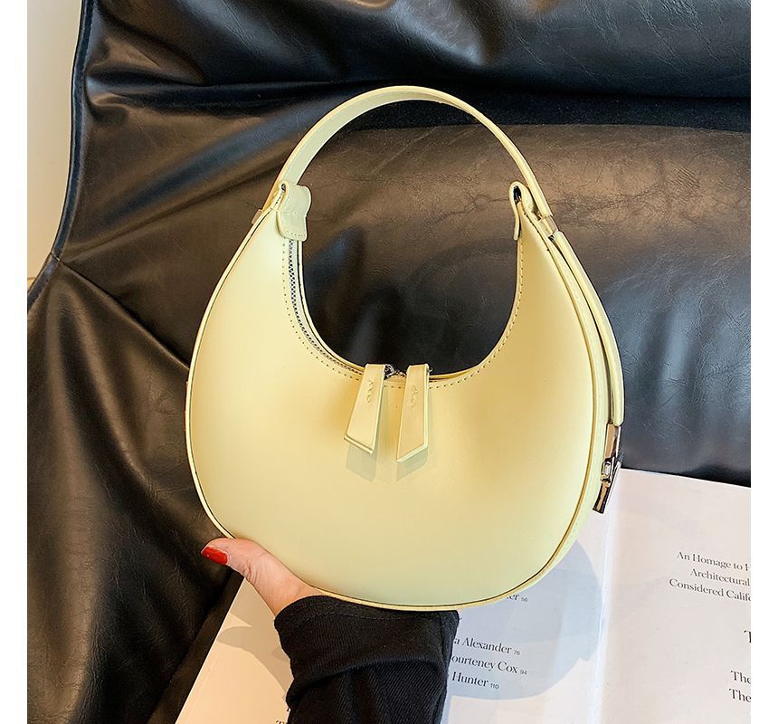 Leather Faux Zip Shoulder Bag