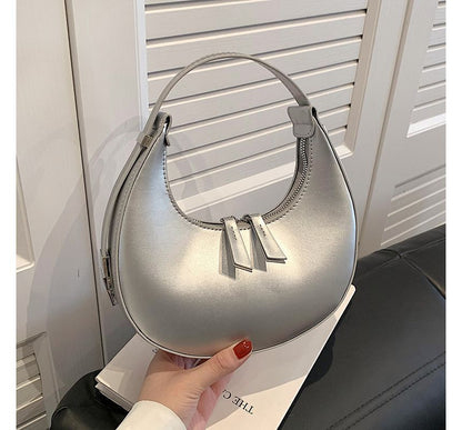 Leather Faux Zip Shoulder Bag