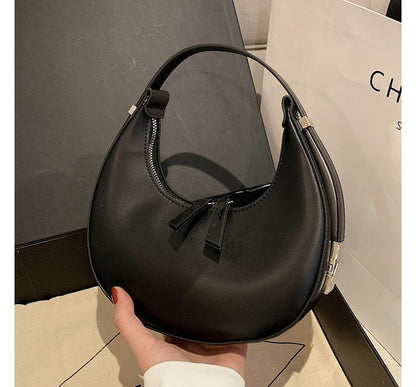 Leather Faux Zip Shoulder Bag