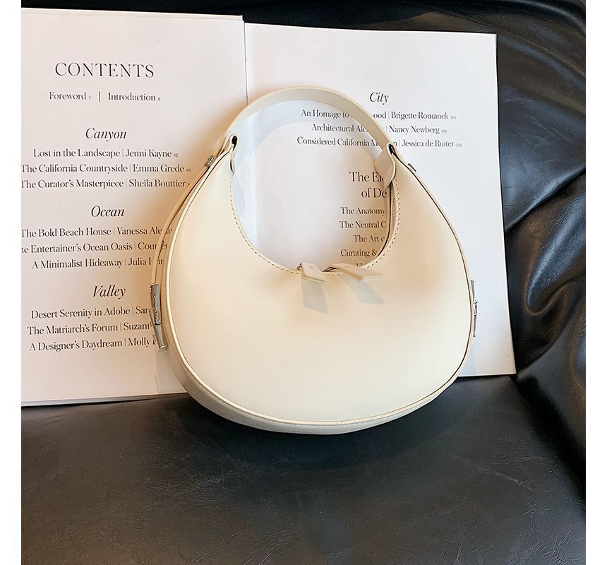 Leather Faux Zip Shoulder Bag