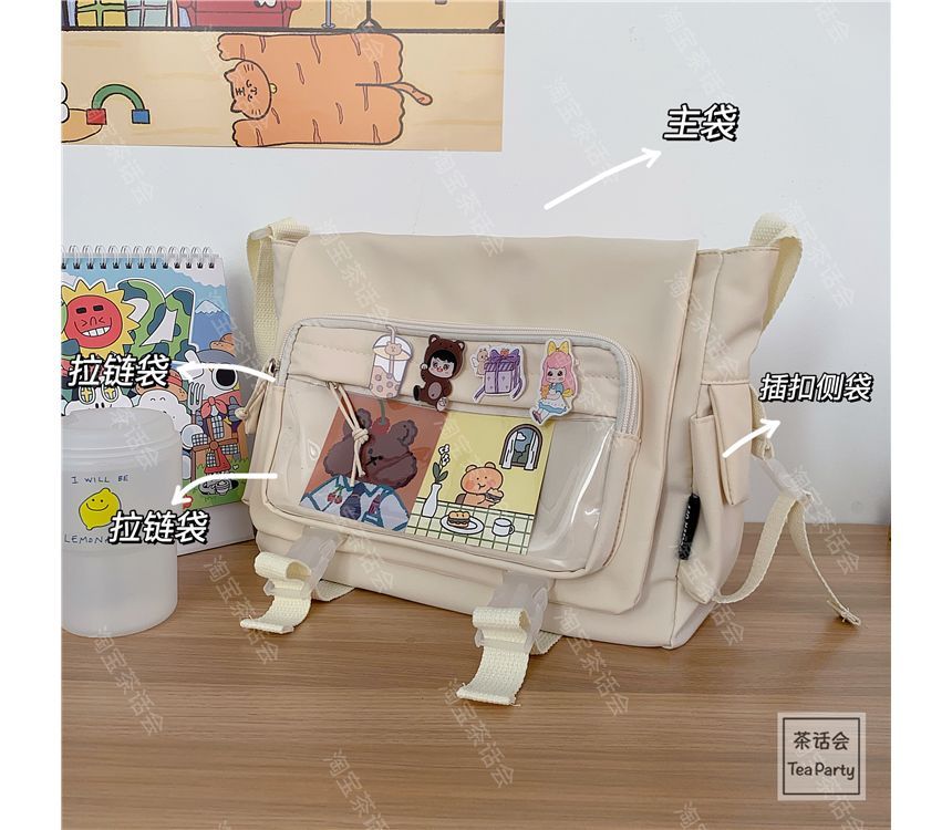 PVC Panel Multi-Pocket Crossbody Bag / Bag Charm / Set