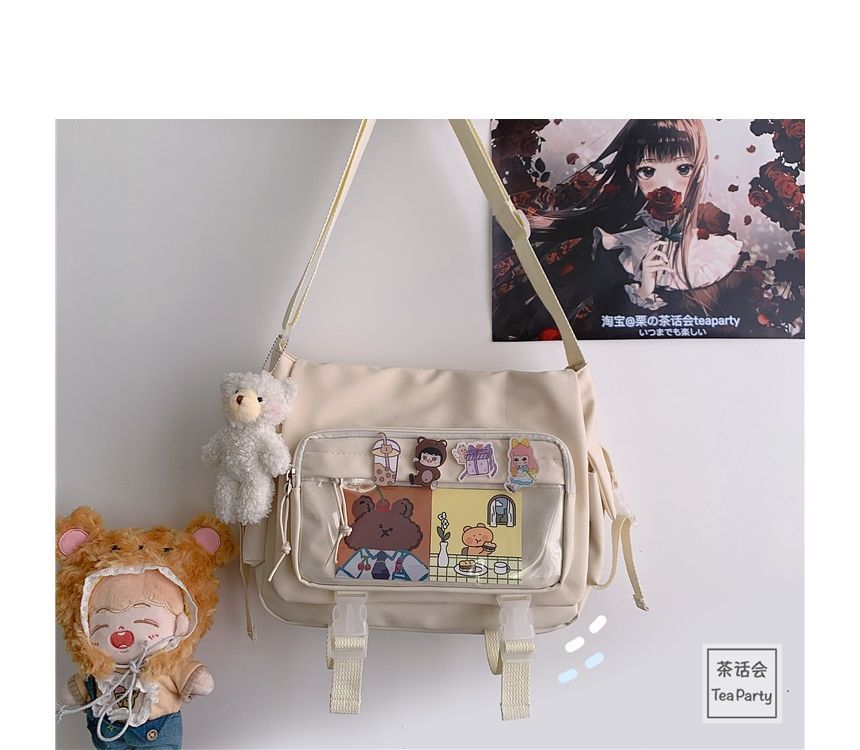 PVC Panel Multi-Pocket Crossbody Bag / Bag Charm / Set