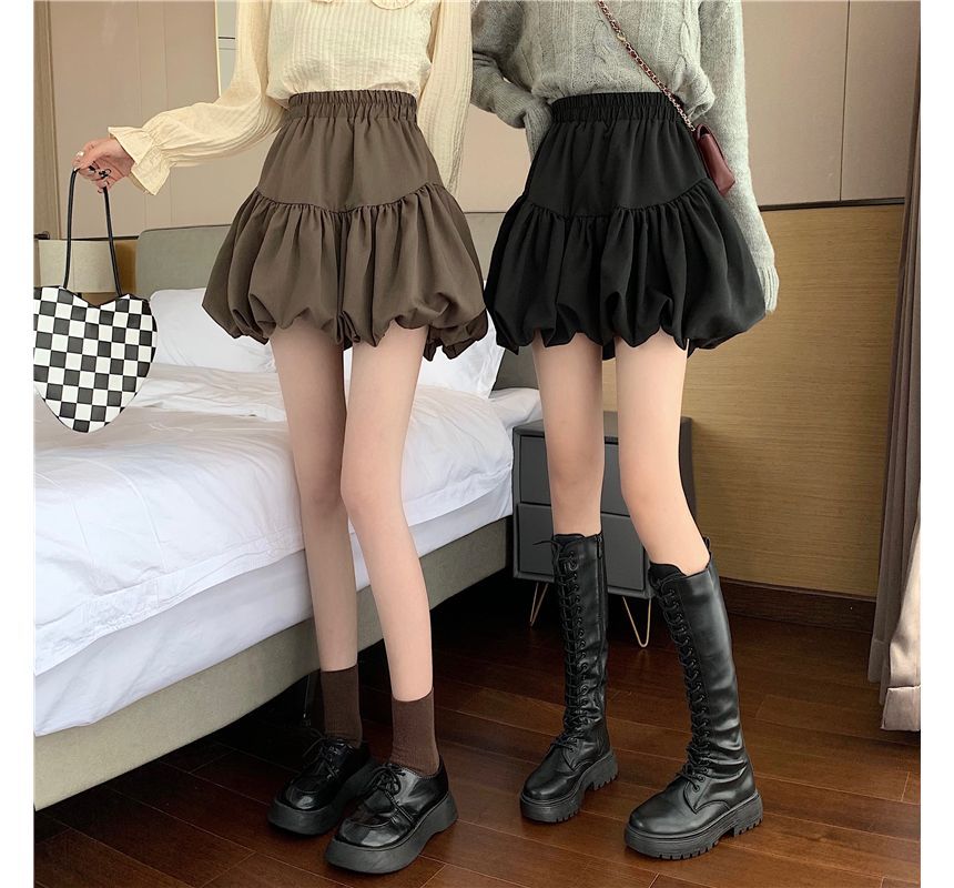 Skirt High-Waist Bubble Plain