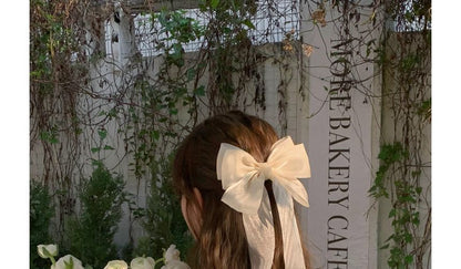 Plain Bow Mesh Hair Clip