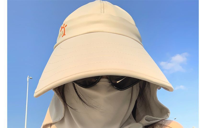 Face with Lettering Protection Sun Cover Hat