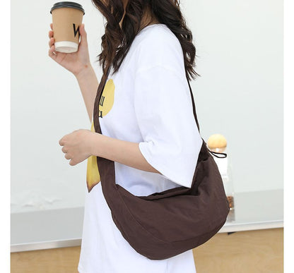 Drawstring Bag Hobo Nylon Plain