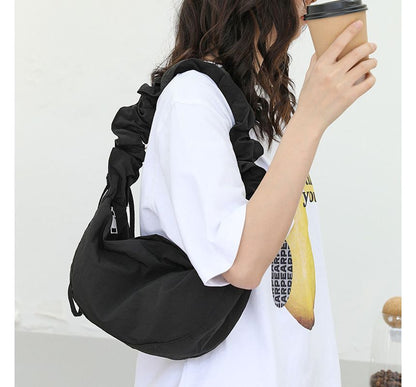 Drawstring Bag Hobo Nylon Plain