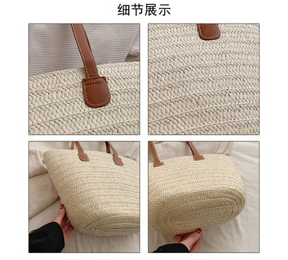 Straw Basket Shoulder Bag