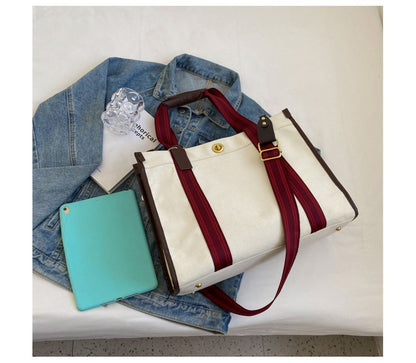 Striped Top Handle Crossbody Bag