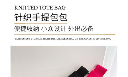 Two Tone Knit Tote Bag