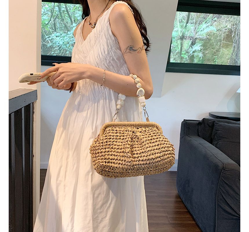 Straw Strap Handbag Bead