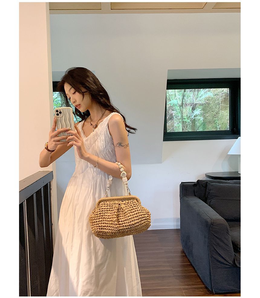 Straw Strap Handbag Bead