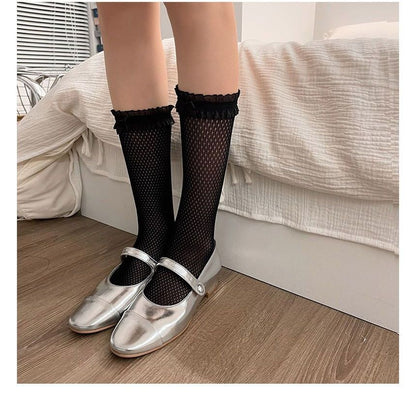 Fishnet Plain Socks