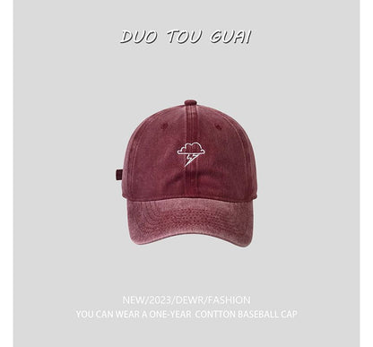 Baseball Lightning Cloud Cap Embroidered