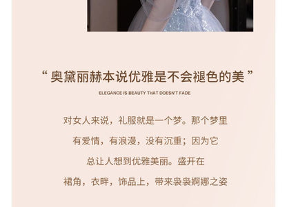 Glitter Gown Cold Shoulder A-Line Evening Midi