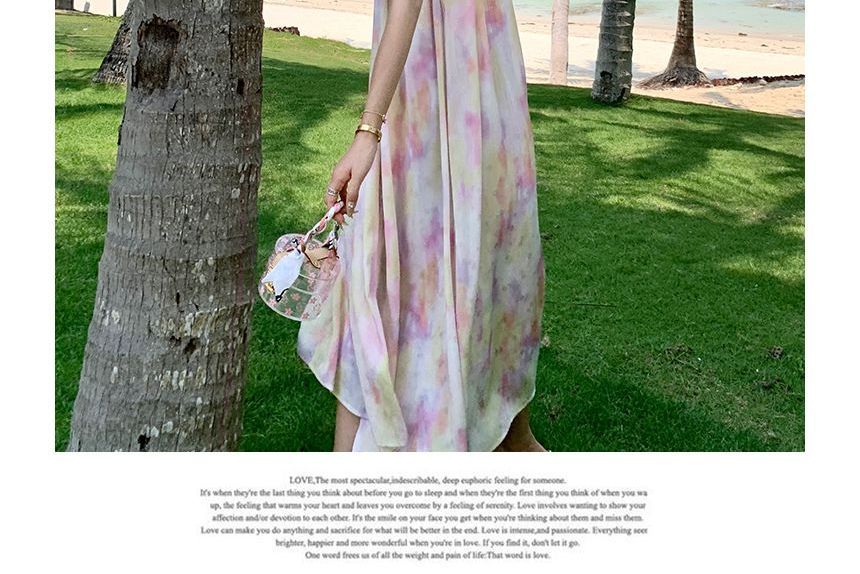 Halter Tie Dye Midi Smock Dress