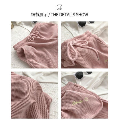 Letter Shorts Embroidered Waist High