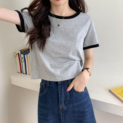 Round Neck Short-Sleeve Ringer T-Shirt