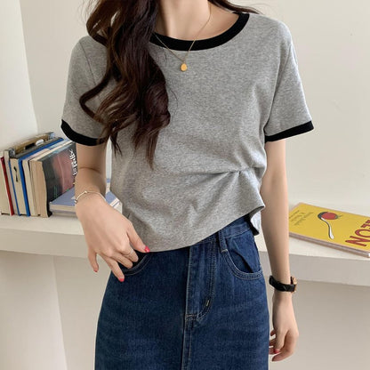 Round Neck Short-Sleeve Ringer T-Shirt