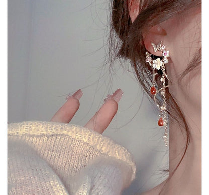 Butterfly Swirl Alloy Earring Fringed Floral