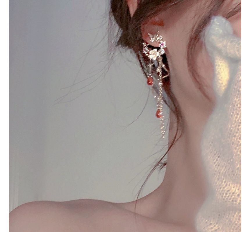 Butterfly Swirl Alloy Earring Fringed Floral