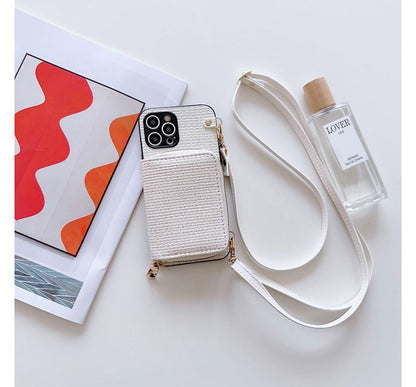 Holder Fabric Card Case Phone Plaid