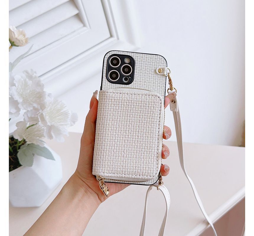 Holder Fabric Card Case Phone Plaid