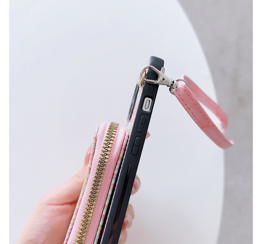 Holder Fabric Card Case Phone Plaid