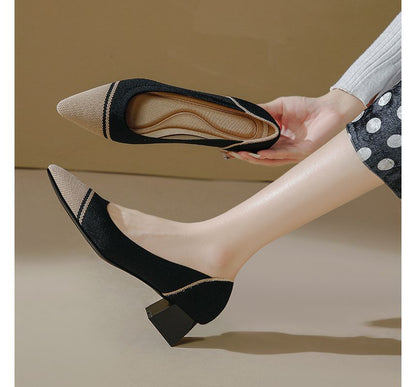 Escarpins à talons épais et pointus à motifs