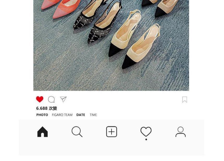 Kitten Heel Sandals Slingback Pointed