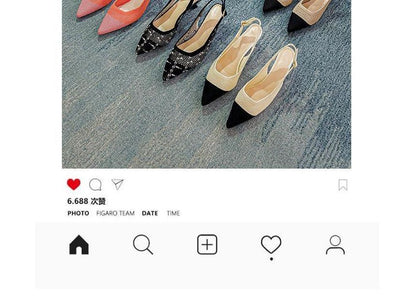 Kitten Heel Sandals Slingback Pointed