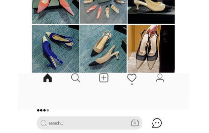 Kitten Heel Sandals Slingback Pointed