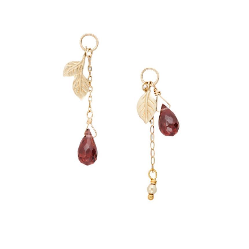 Agate Leaf Asymmetrical Drop Earring designs) (various Alloy