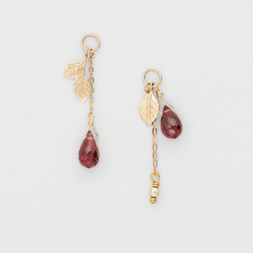 Agate Leaf Asymmetrical Drop Earring designs) (various Alloy