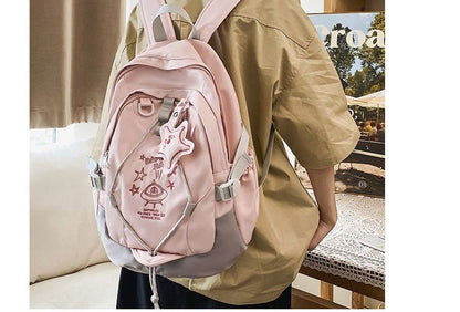 UFO Embroidered Drawstring Buckle Backpack