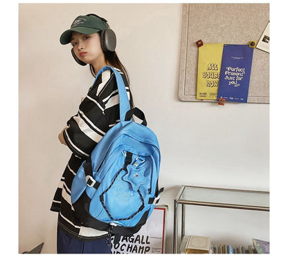 UFO Embroidered Drawstring Buckle Backpack