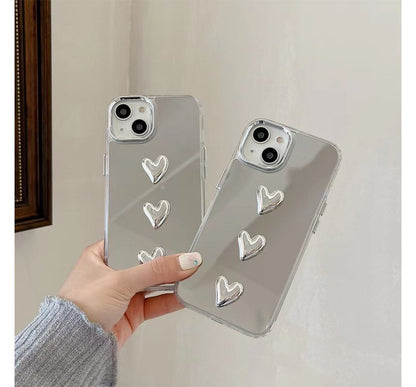 Phone Heart Case Mirrored