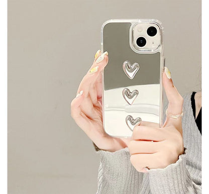 Phone Heart Case Mirrored