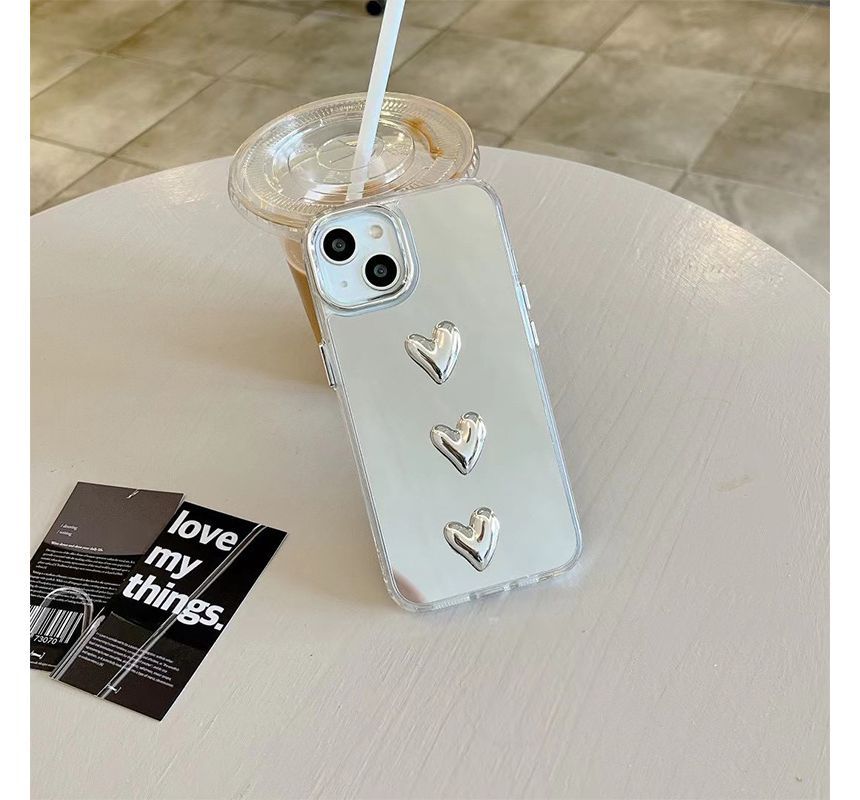 Phone Heart Case Mirrored