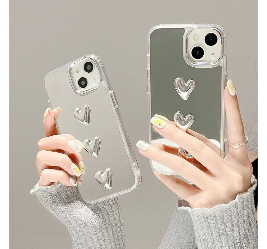 Phone Heart Case Mirrored