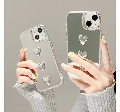 Phone Heart Case Mirrored