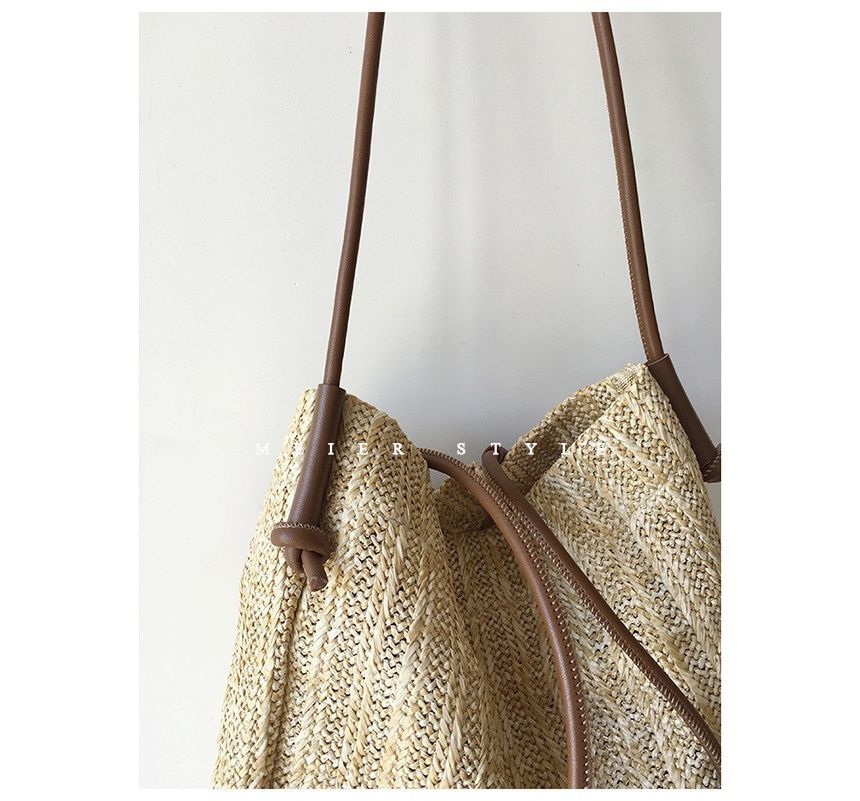 Straw Applique Bag Tote