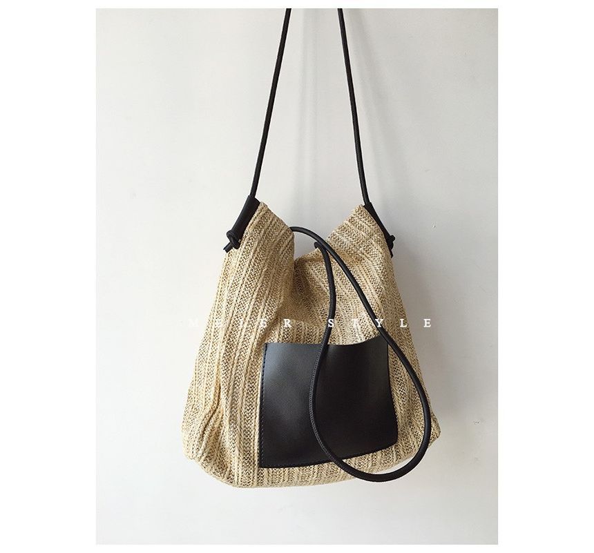 Straw Applique Bag Tote