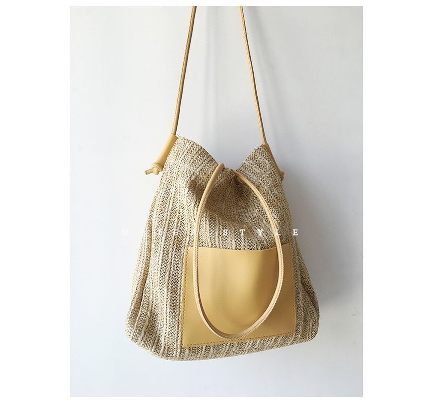 Straw Applique Bag Tote